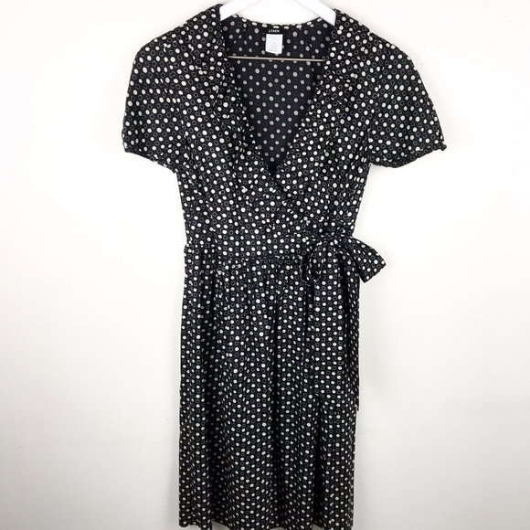J. Crew Dresses & Skirts - J.Crew | Silk Wrap Dress Black/White Dot